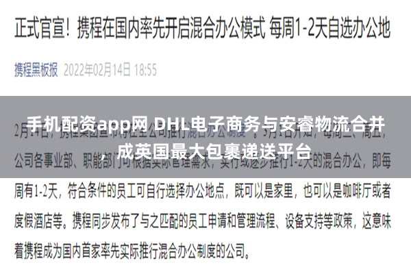 手机配资app网 DHL电子商务与安睿物流合并，成英国最大包裹递送平台